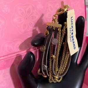 Lucky brand multi strain leather bracelet